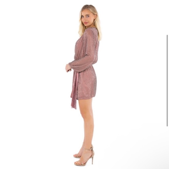 Karina Grimaldi Garda beaded mini dress with velvet belt - Picture 2 of 8